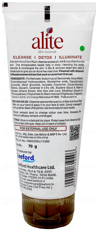 Alite Anti Acne Charcoal Face Wash 70Gm